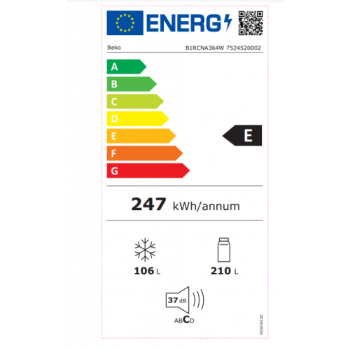 Kombinovani frižider BEKO B1RCNA364W 