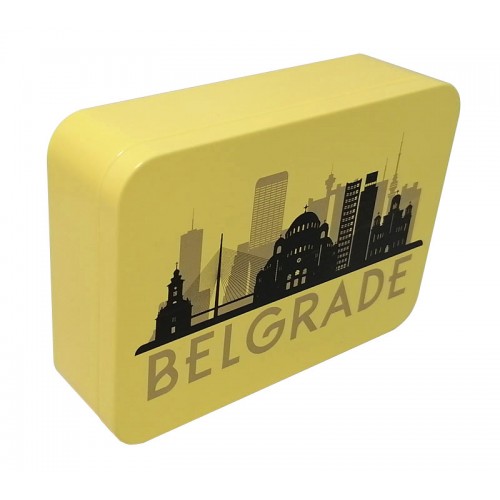 Metalna kutija Belgrade 14,2x10x3 cm zlatno žuta 