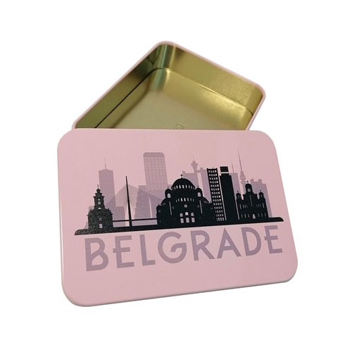 Metalna kutija Belgrade 14,2x10x3 cm Roze 