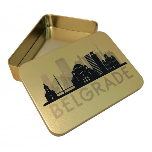 Metalna kutija Belgrade 14,2x10x3 cm zlatna 