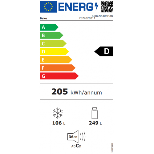 ProSmart inverter kombinovani frižider BEKO B5RCNA405HXB 