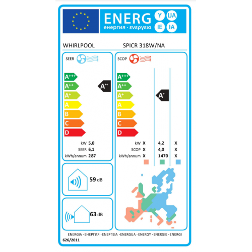 WHIRLPOOL SPICR 318W Inverter klima uređaj