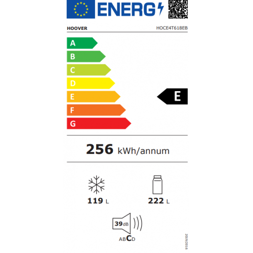 Kombinovani frižider HOOVER HOCE4T618EB