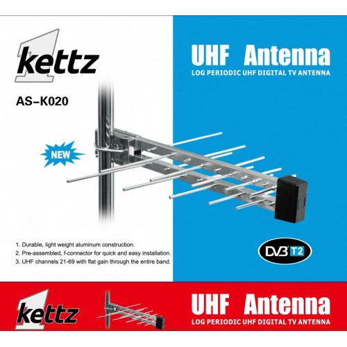 Kettz antena TV/FM/T2 RF konektor AS-K020