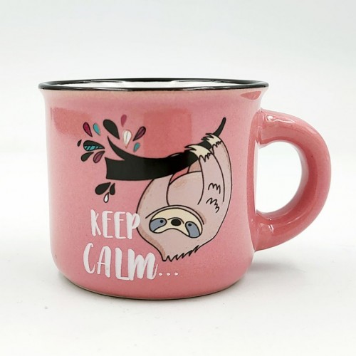 Šolja mini mug keep calm roze 
