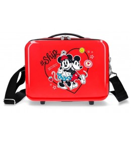 Beauty case ABS Minnie & Mickey always be kind crveni