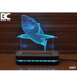 3D lampa Ajkula zelena