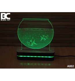3D lampa Akvarijum zelena