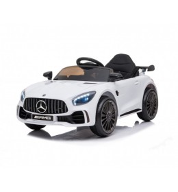 Auto na akumulator Mercedes GT AMG Licencirani sa kožnim sedištem i mekim gumama za decu model 267 beli