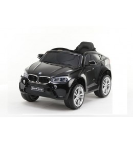 Automobil na akumulator model 229 BMW X6 crni sa kožnim sedištem i Eva gumama crni