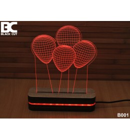 3D lampa Baloni hladno bela