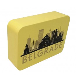 Metalna kutija Belgrade 14,2x10x3 cm zlatno žuta 