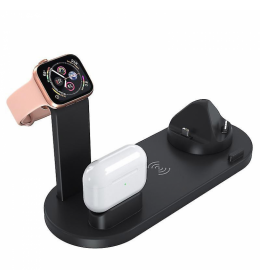 Bezicni punjac 6u1 za iPhone,Airpods,Apple Watch 15W crni