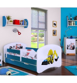 Dečiji krevet Baloo Happy bager plavi 160×80