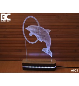 3D lampa Delfin plavi