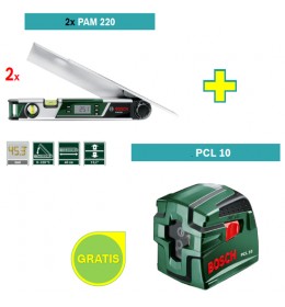 Digitalni merač uglova Bosch PAM 220 + Laser za ukrštene linije Bosch PCL 10 - Osnovno