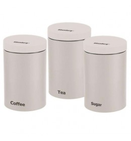 Metalne kutije 3 kafa šećer čaj o11 x 17 cm bež 