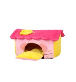 Krevet kućica za pse žuta i roza