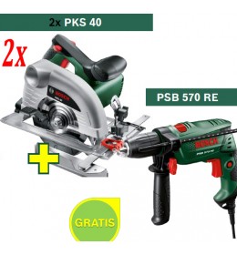 Kružna testera Bosch PKS 40 + Bušilica Bosch PSB 570 RE