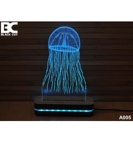 3D lampa Meduza plava