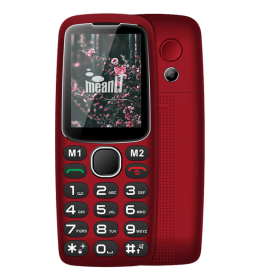 Mobilni telefon Meanit  2.4" ekran, BT, SOS taster, crvena senior 