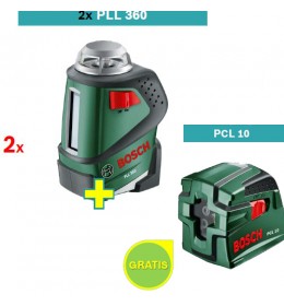 Samonivelušući laser za linije Bosch PLL 360  2 kom + Laser za ukrštene linije Bosch PCL 10