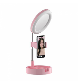 Selfie LED Ring light G3 16cm sa stalkom roze