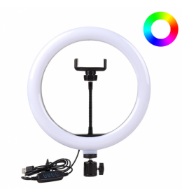 Selfie LED Ring light RGB color (10 in) + drzac za mobilni telefon