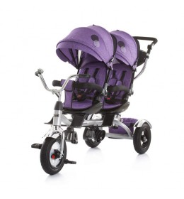 Tricikl za blizance Tandem purple